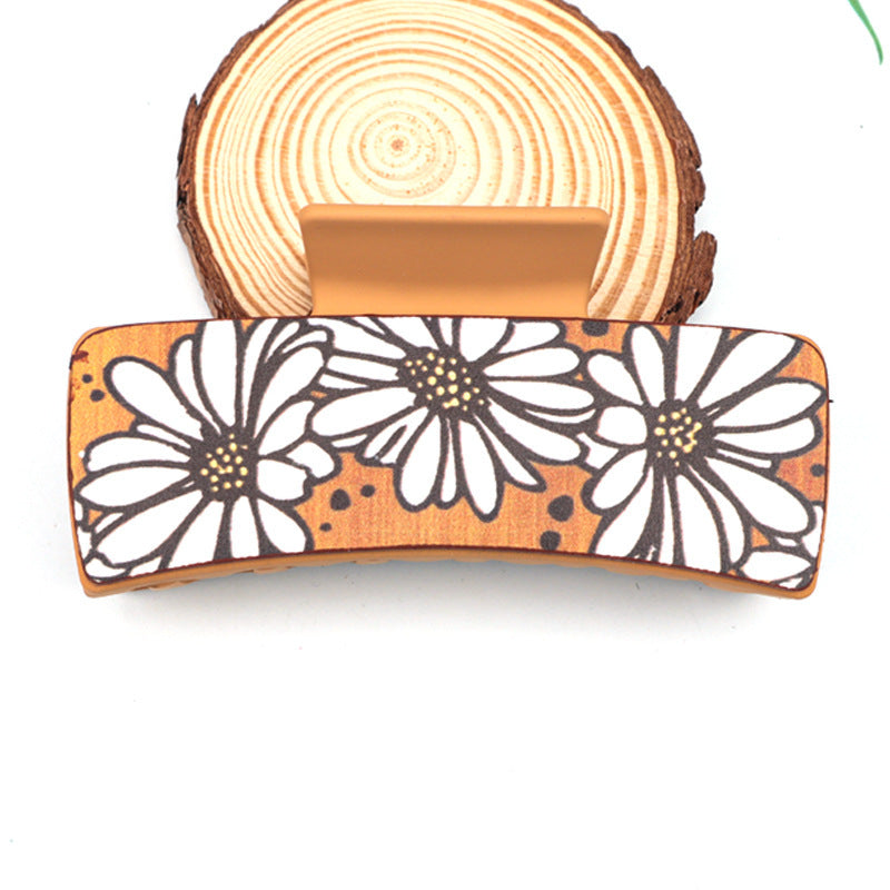Wholesale Women S Floral Pineapple Wood Grain Claw Clip Hair Fashion Accessory For Everyday Styling Gift