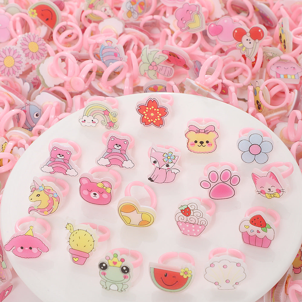 Wholesale 10pcs Kids Girls Cute Jewelry Cartoon Princess Accessories Kids Baby Rings