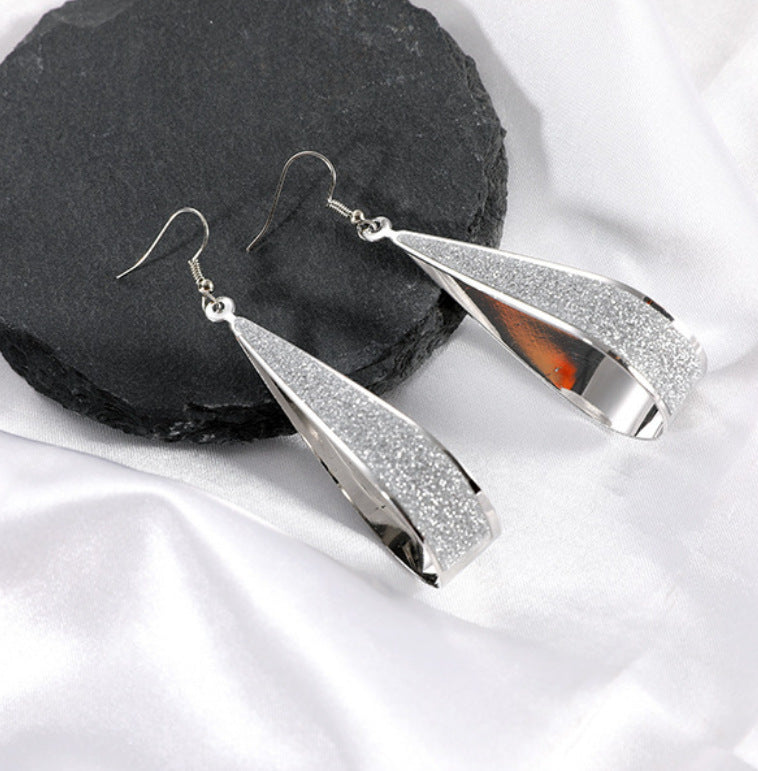 Wholesale Frosted Waterdrop Alloy Earrings