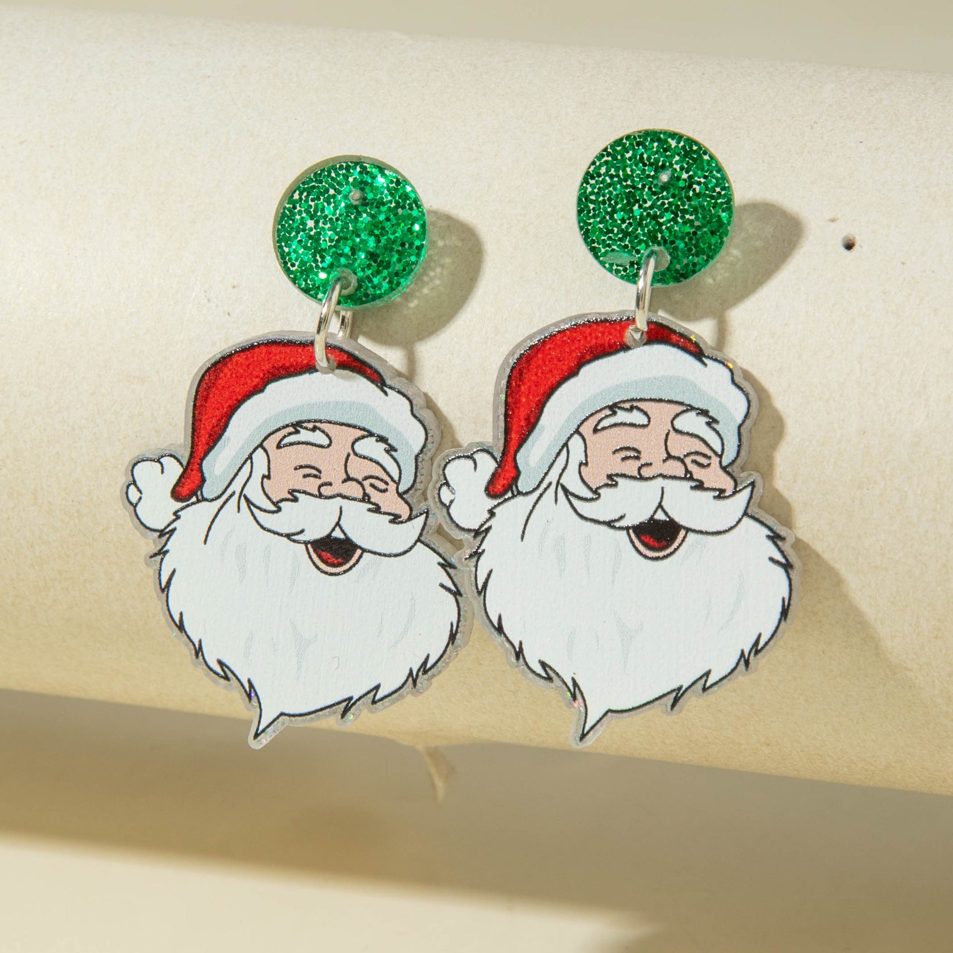 Wholesale  Santa Claus glitter Acrylic Earrings