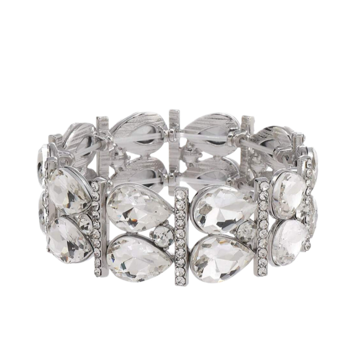 Wholesale Alloy Electroplated Elastic Bracelet AB Color Rhinestone European American Style Women S Fashion Jewelry Accessory