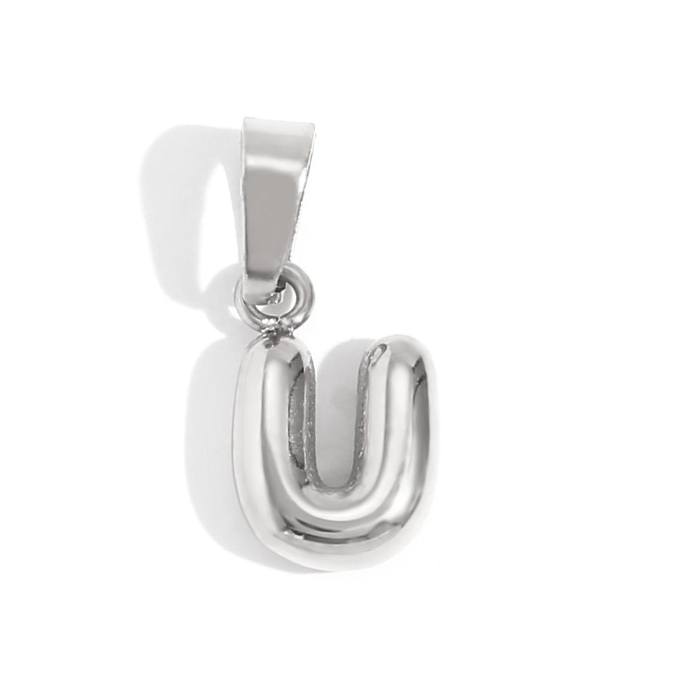 Wholesale Stainless Steel Gold Mini Bubble Letter Pendant