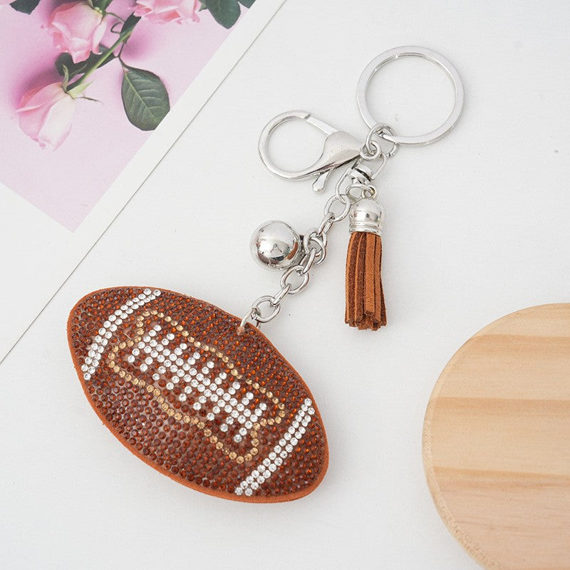 Wholesale Zinc Alloy Football Basketball Volleyball Baseball Sticker Diamond Keychain