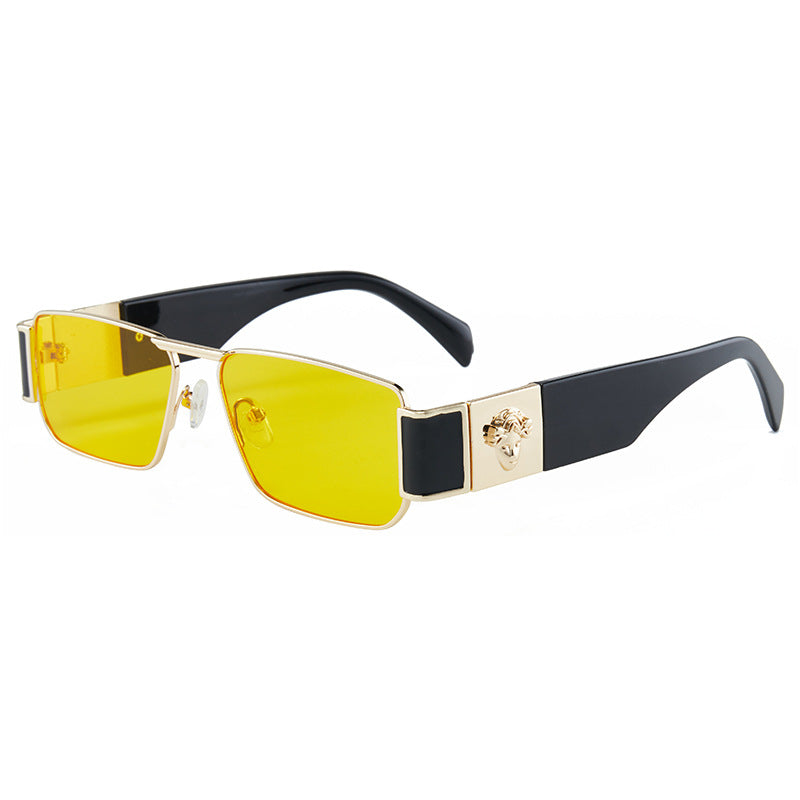 Wholesale fashion men' s and women' s small-frame sunglasses gradient wide-leg glasses