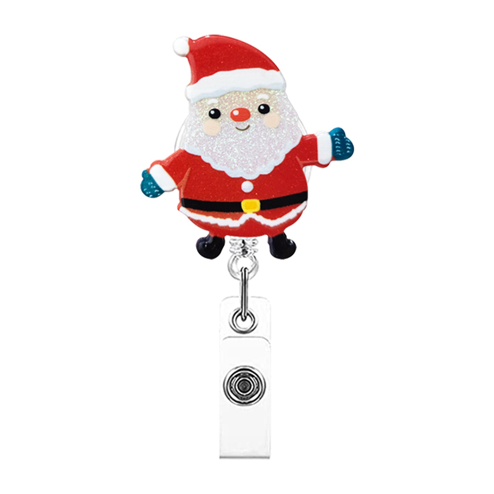 Wholesale Badge Reels Acrylic Christmas Retractable Keychain