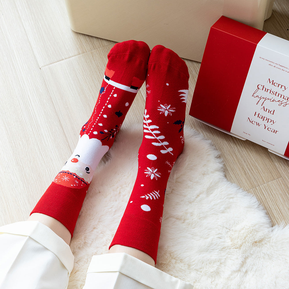 Wholesale 12pcs Cartoon Christmas Cotton Socks for Men and Women