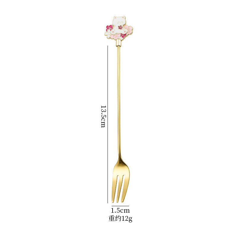 Wholesale spoon fork cartoon tableware cute dessert spoon Kitchenware