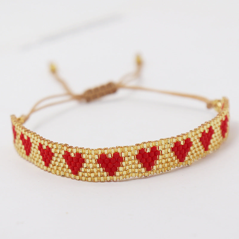 Wholesale New Valentine's Day Love Pattern Yuxing DB Antique Rice Beads MIYUKI Hand-woven Personalized Couple