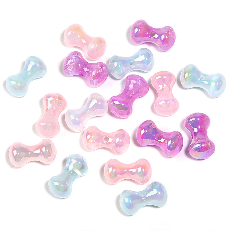 Wholesale 100pcs  Acrylic Transparent Colorful Puppy Bone Beads Cashew Pierced Loose Beads