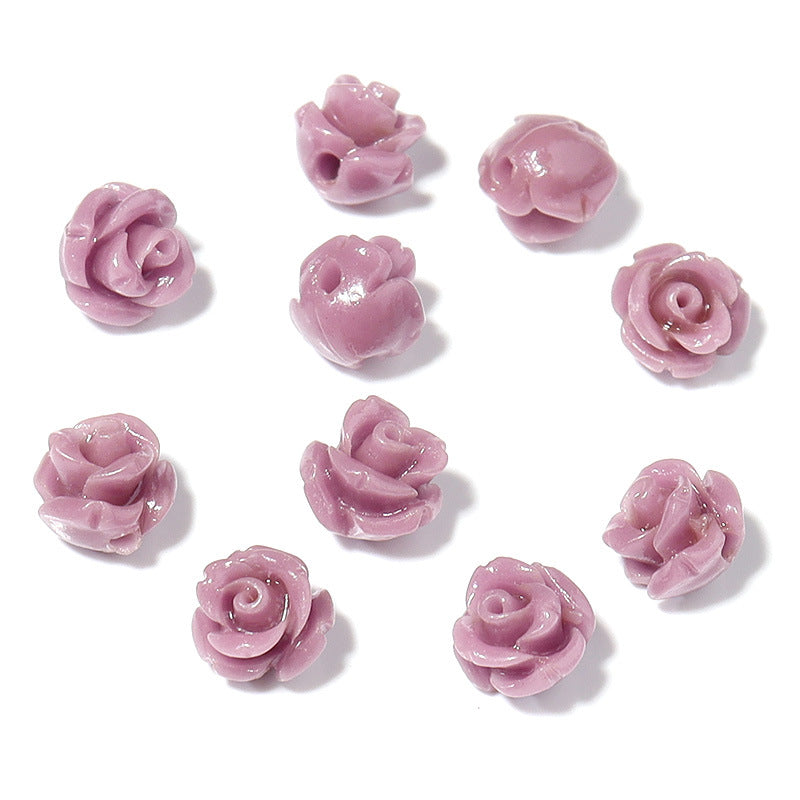 Wholesale 30pcs Colorful Lacquer Carving Powder Pressed Stereo Beads