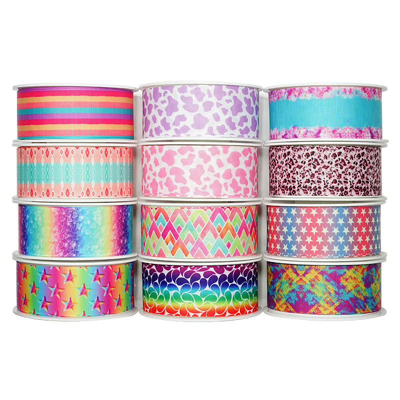 Wholesale 50Y Thermal transfer ribbon cartoon bottom picture ribbon printing ribbon thermal transfer ribbon flower diy ribbon roll