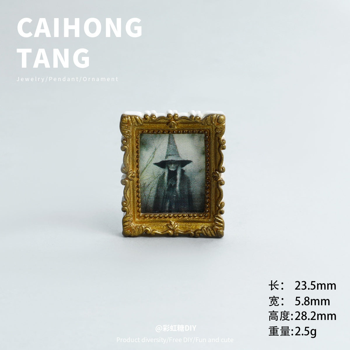 Wholesale Mini Resin Golden Ghost Photo Frame Art Decoration DIY Refrigerator Magnets