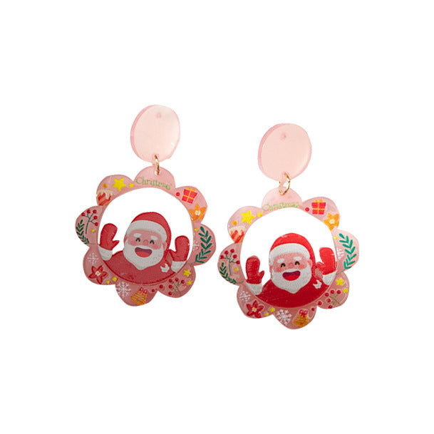 Wholesale Christmas Santa Elk Acrylic Earrings