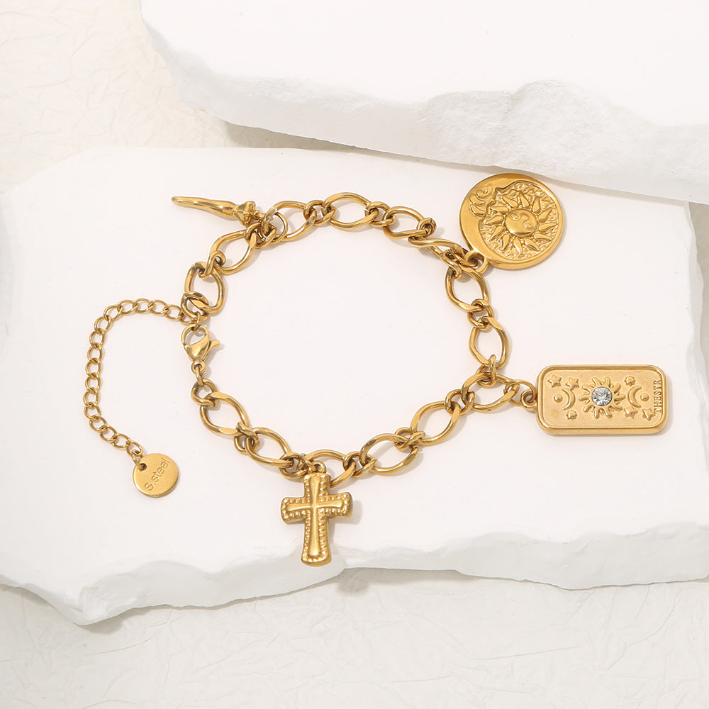 Wholesale Pearl Starfish Moon Cross Pendant Jewelry Bracelet