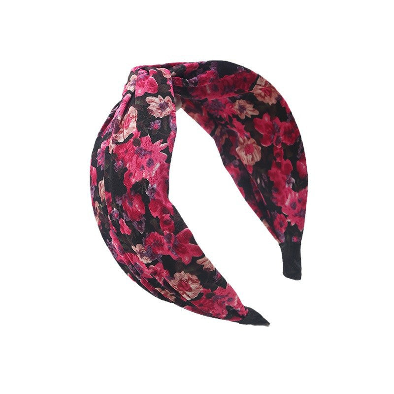 Wholesale  Printed Headband South Korea Dongdaemun Hair Accessories Fabric Floral Headband Hair Card for Women