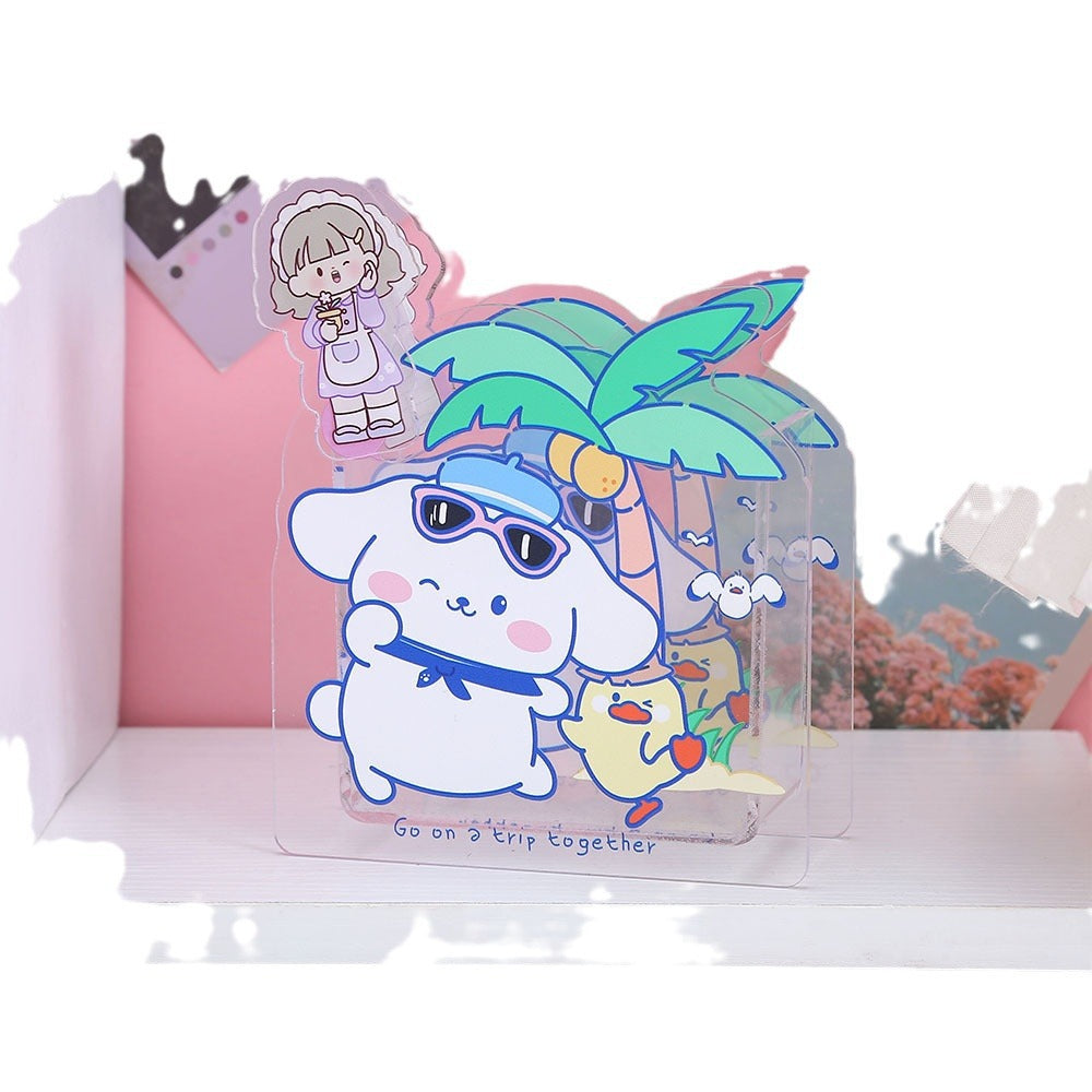 Wholesale  100 pcs Creative Cute Cartoon Acrylic Pen Holder