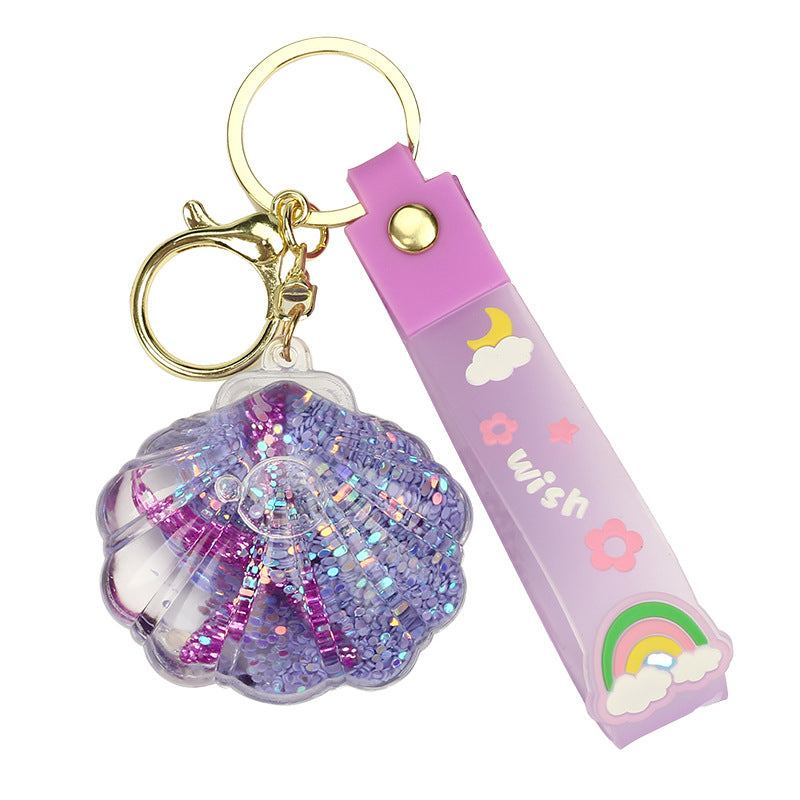 Wholesale Creative Oil-infused Ocean Shell Keychain
