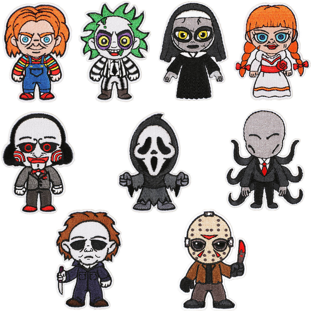 Wholesale Glitter Embroidered  Patch Ghost Skull Witch Cartoon DIY Fashion Accessory For Clothing Party Resale