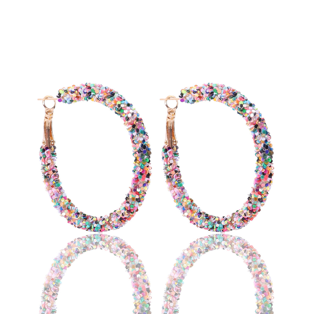Wholesale Colorful Sequin Earrings Spring/Summer Plastic Earrings