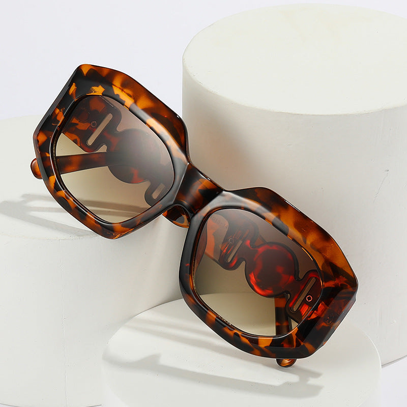 Wholesale Polygonal Jelly Color Versatile Large Frame Sunglasses