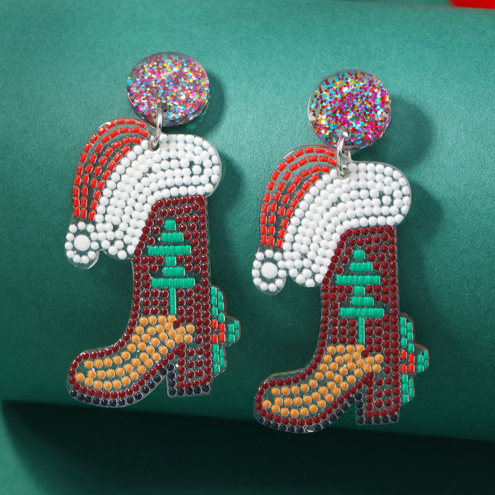 Wholesale Christmas colorful acrylic earrings