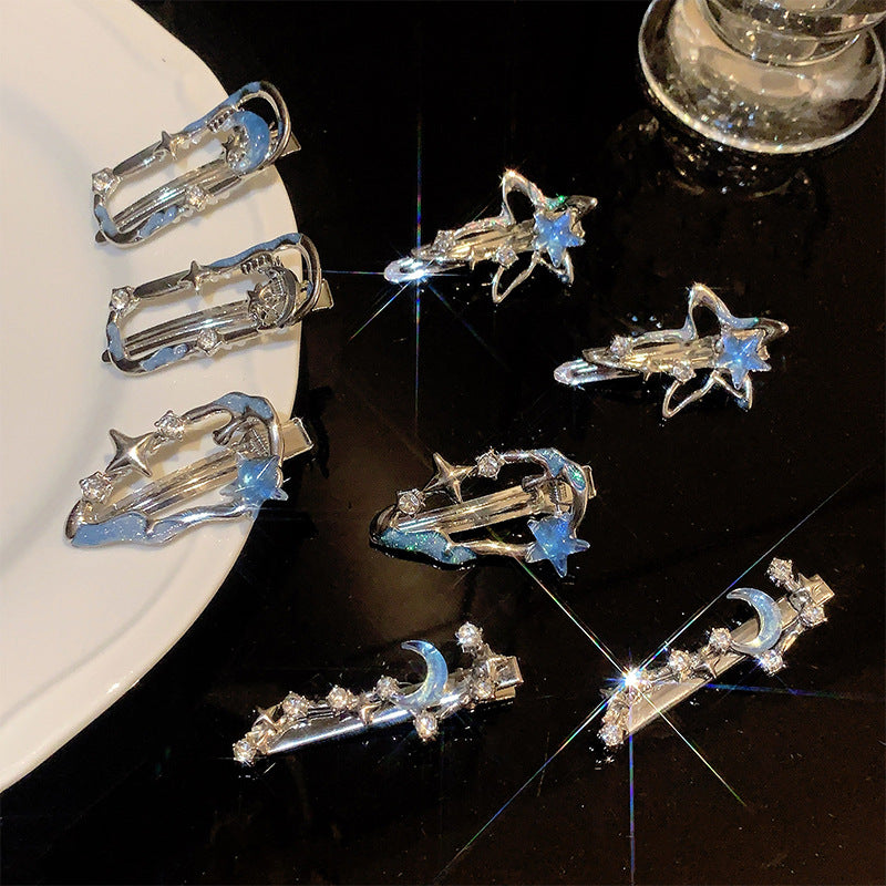 Wholesale Blue Star Hair Clip Side Bangs Clip