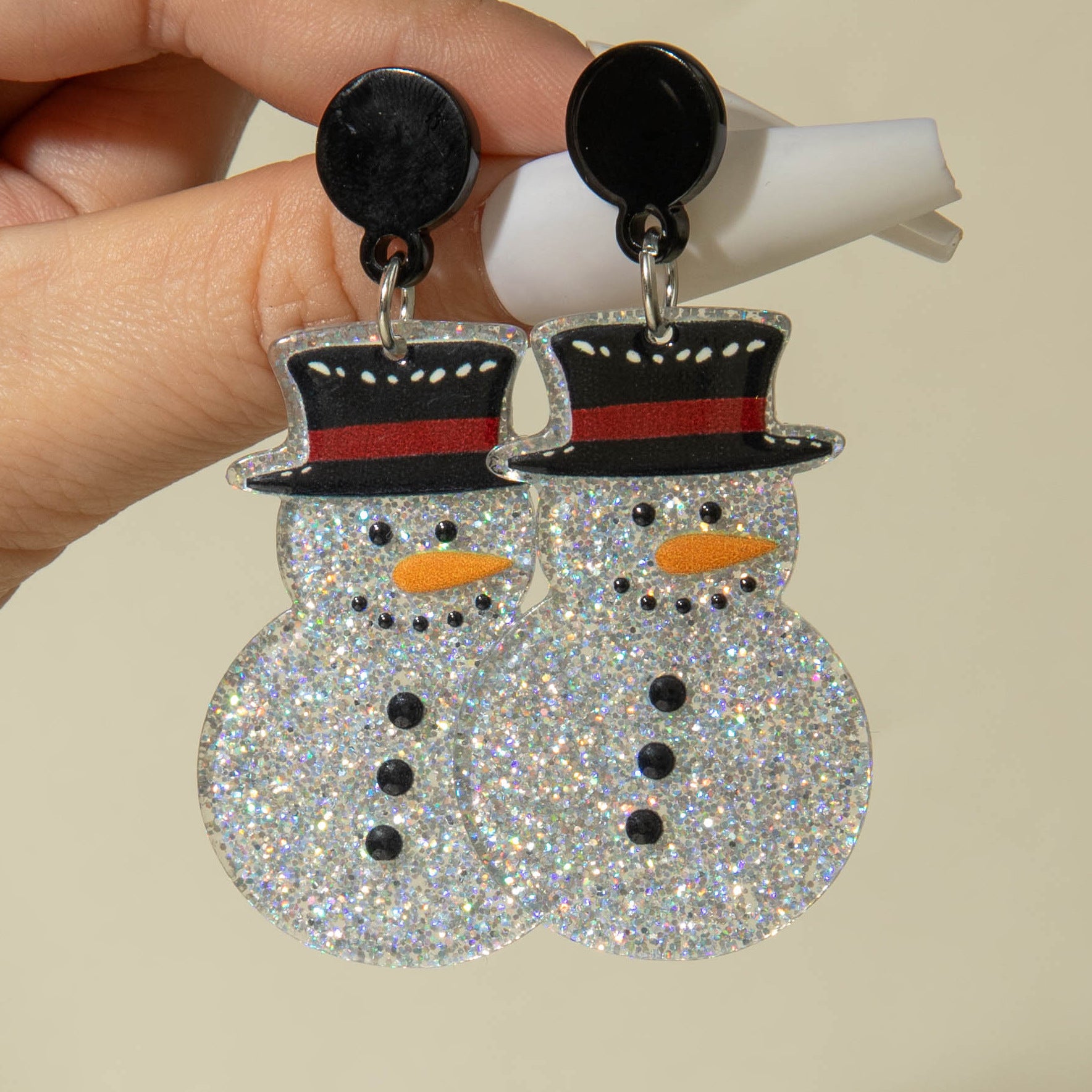 Wholesale  Santa Claus glitter Acrylic Earrings