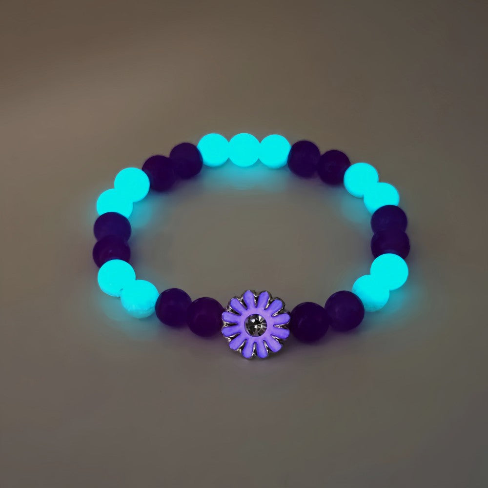 Wholesale 4pcs Luminous  Bracelet Environmentally Friendly Glass/glazed Flower