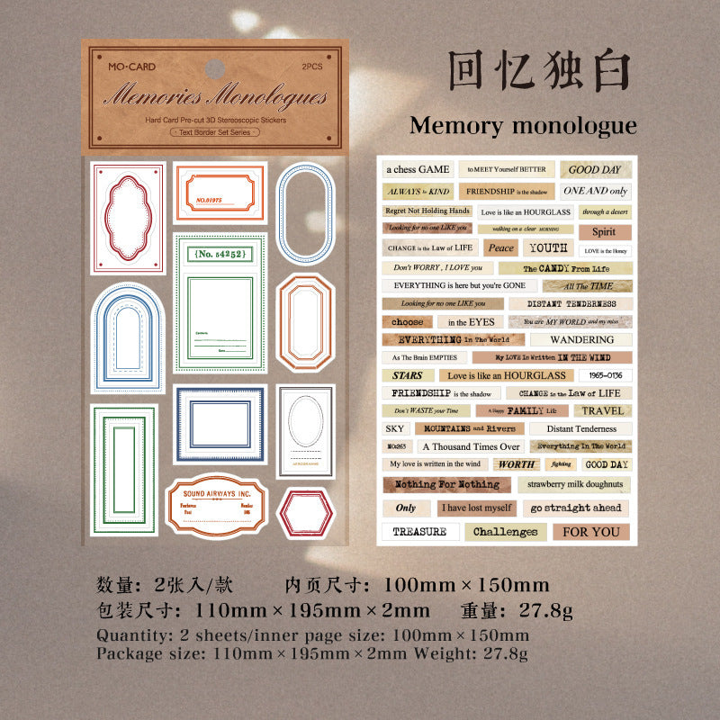 Wholesale Wholesale Momo hard card die-cut waste 3D three-dimensional stickers