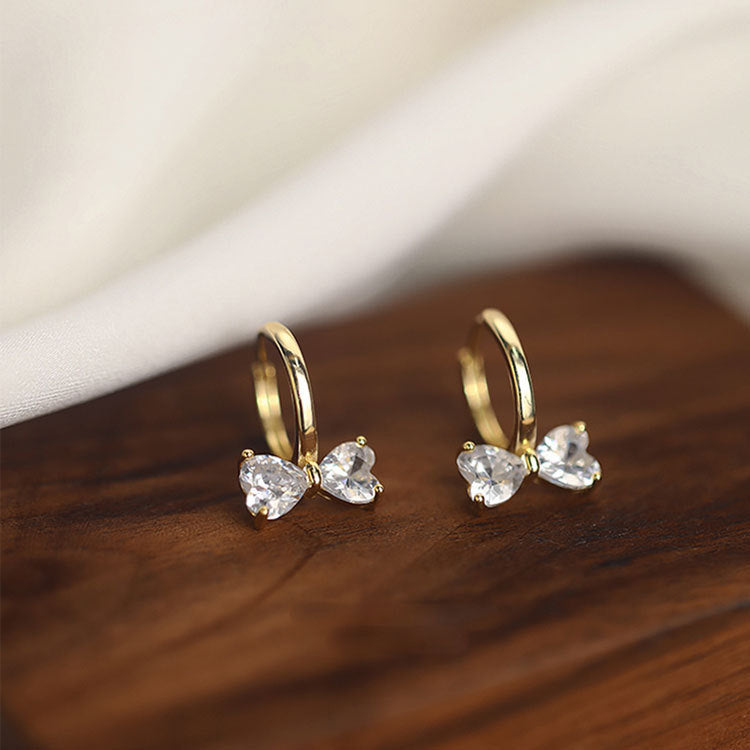 Wholesale 925 Sterling Silver Heart-shaped Zircon Earrings