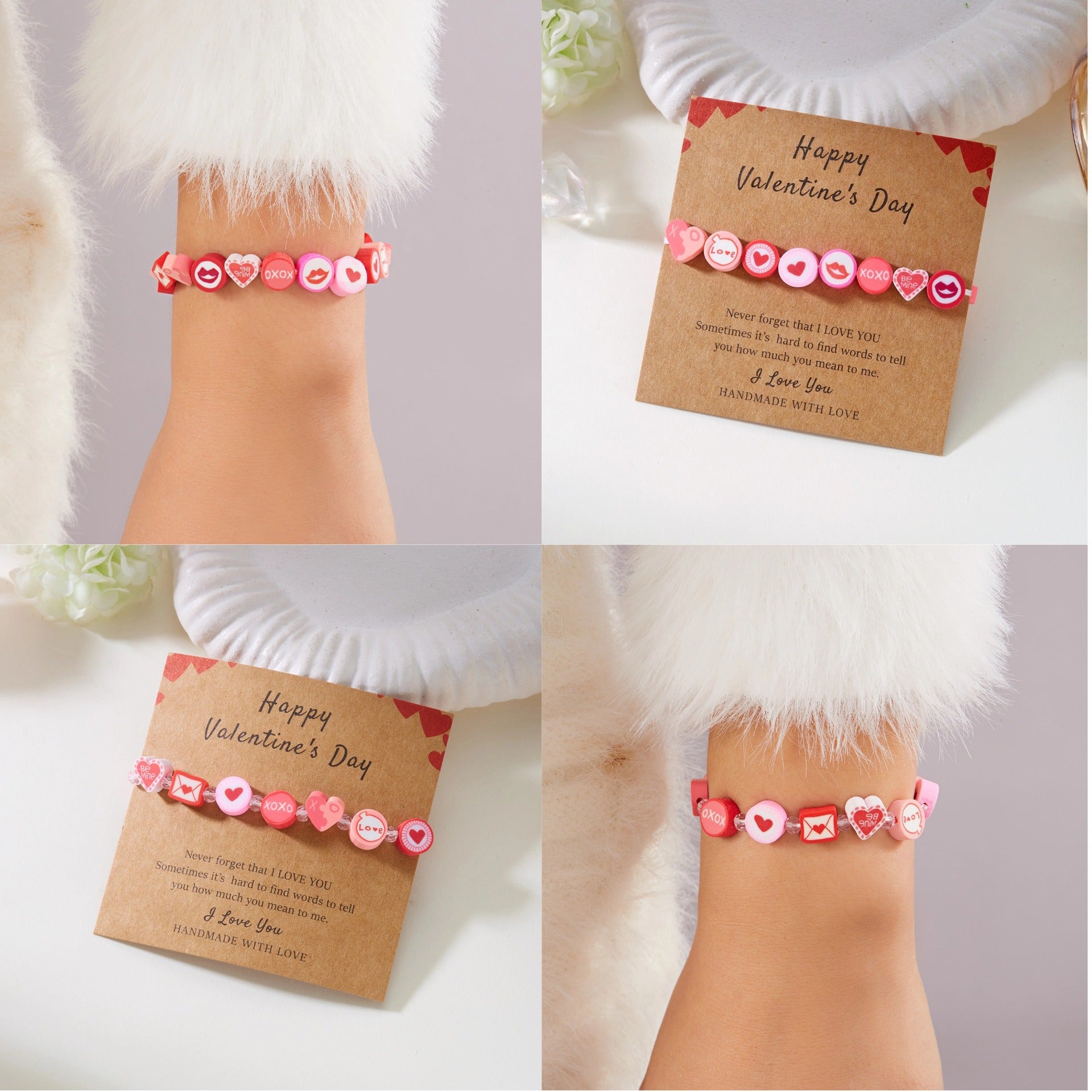 Wholesale Valentine' s Day  Envelope Love Crystal Soft y Cardboard Bracelet
