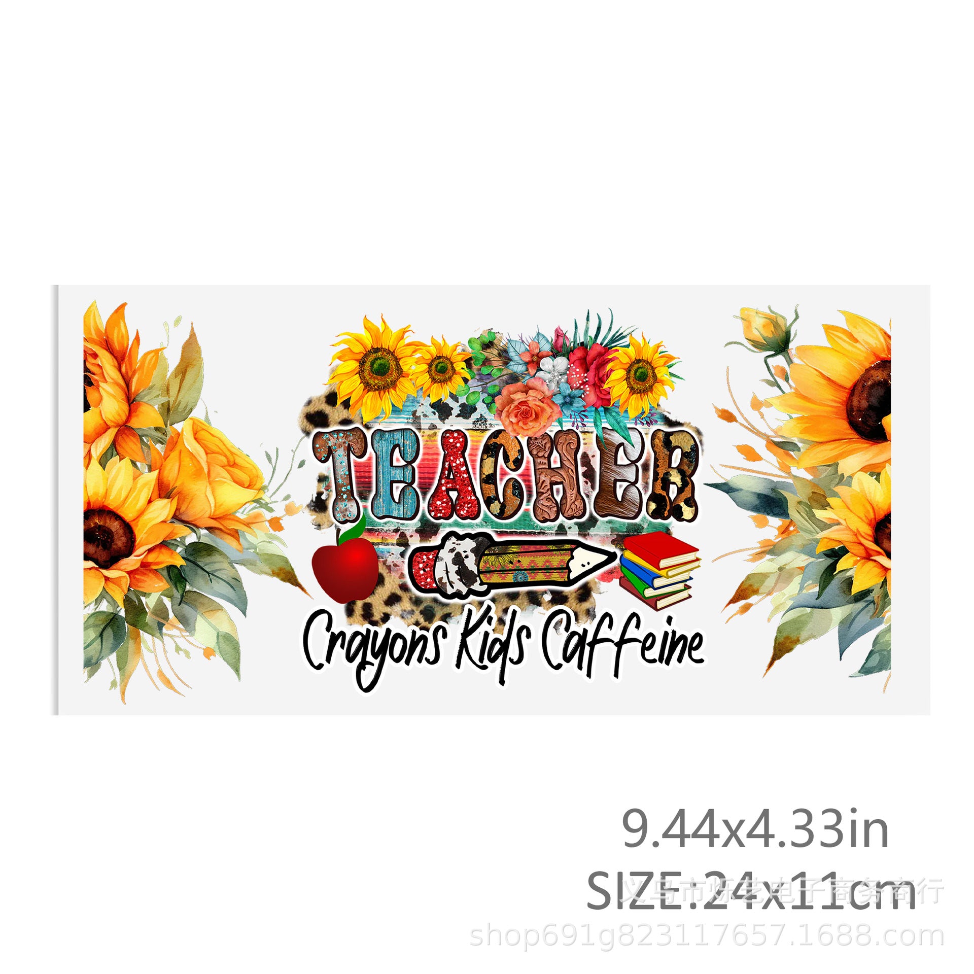 Wholesale Butterfly sunflower printing 16oz Cup UV DTF Wraps,