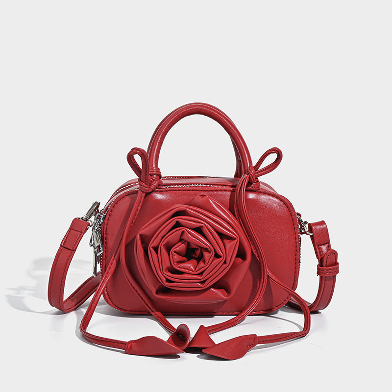 Wholesale Rose Flower Handbag Single Shoulder Crossbody Small Square Bag