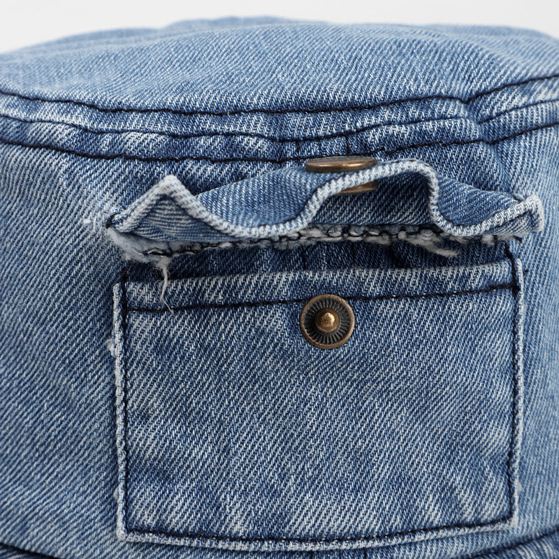 Wholesale Vintage Denim Small Pocket Washed Fashion Sunscreen Sun Hat