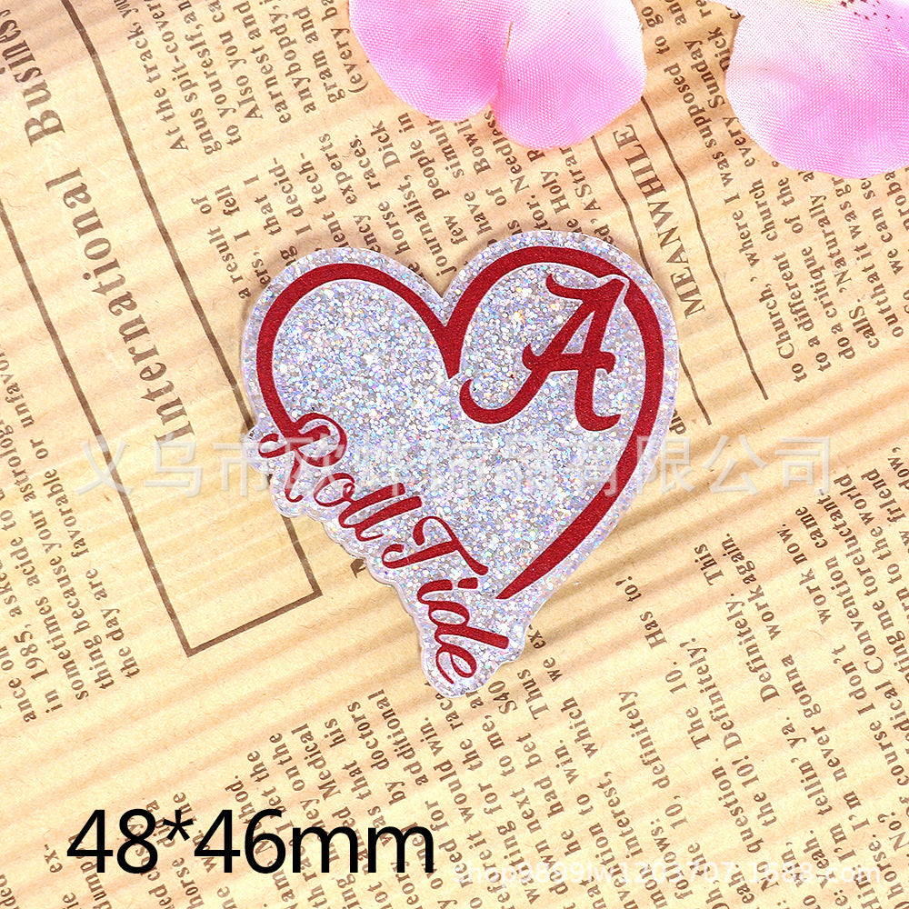 Wholesale  10pcs/pack Cartoon Letter Rainbow Heart Bag Acrylic Flatback