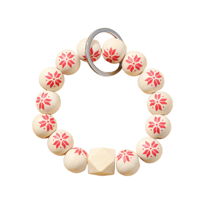 Wholesale Cherry Blossom Wooden Beads Bracelet Keychain