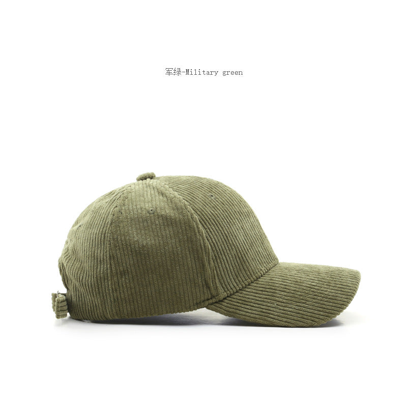Wholesale Autumn and Winter Corduroy Solid Color Curved Brim Baseball Cap