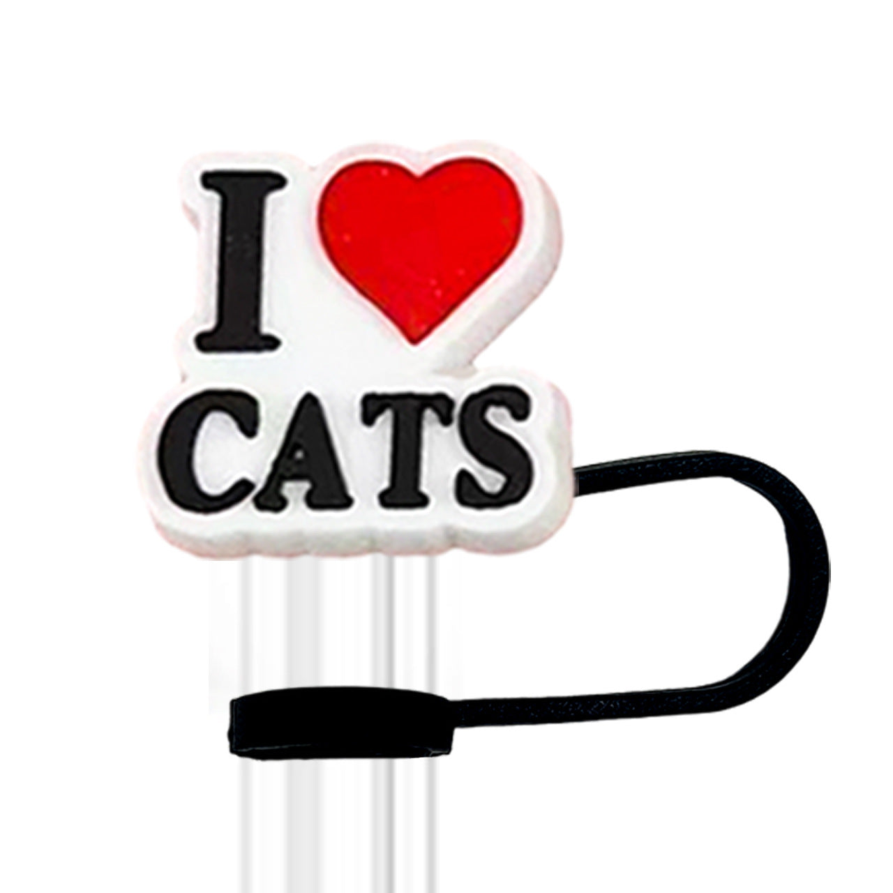 Wholesale 10pcs PVC 10mm Cute Cat Animal Straw Cover Cup Decoration