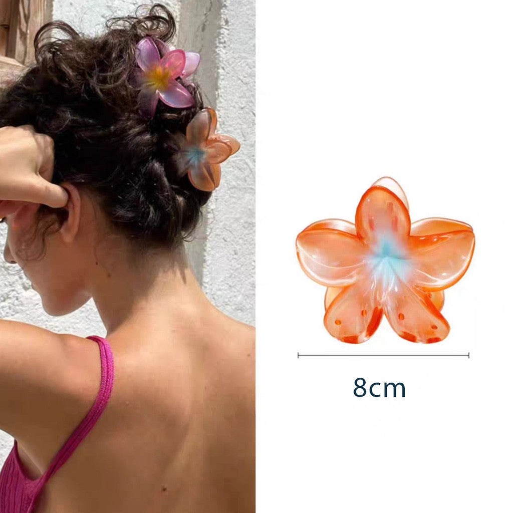 Wholesale Large 8CM Gradient Color Plumeria Flower Hairpin