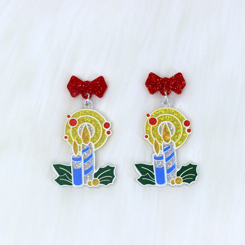 Wholesale Christmas Santa Claus Sweater Bells Acrylic Earrings