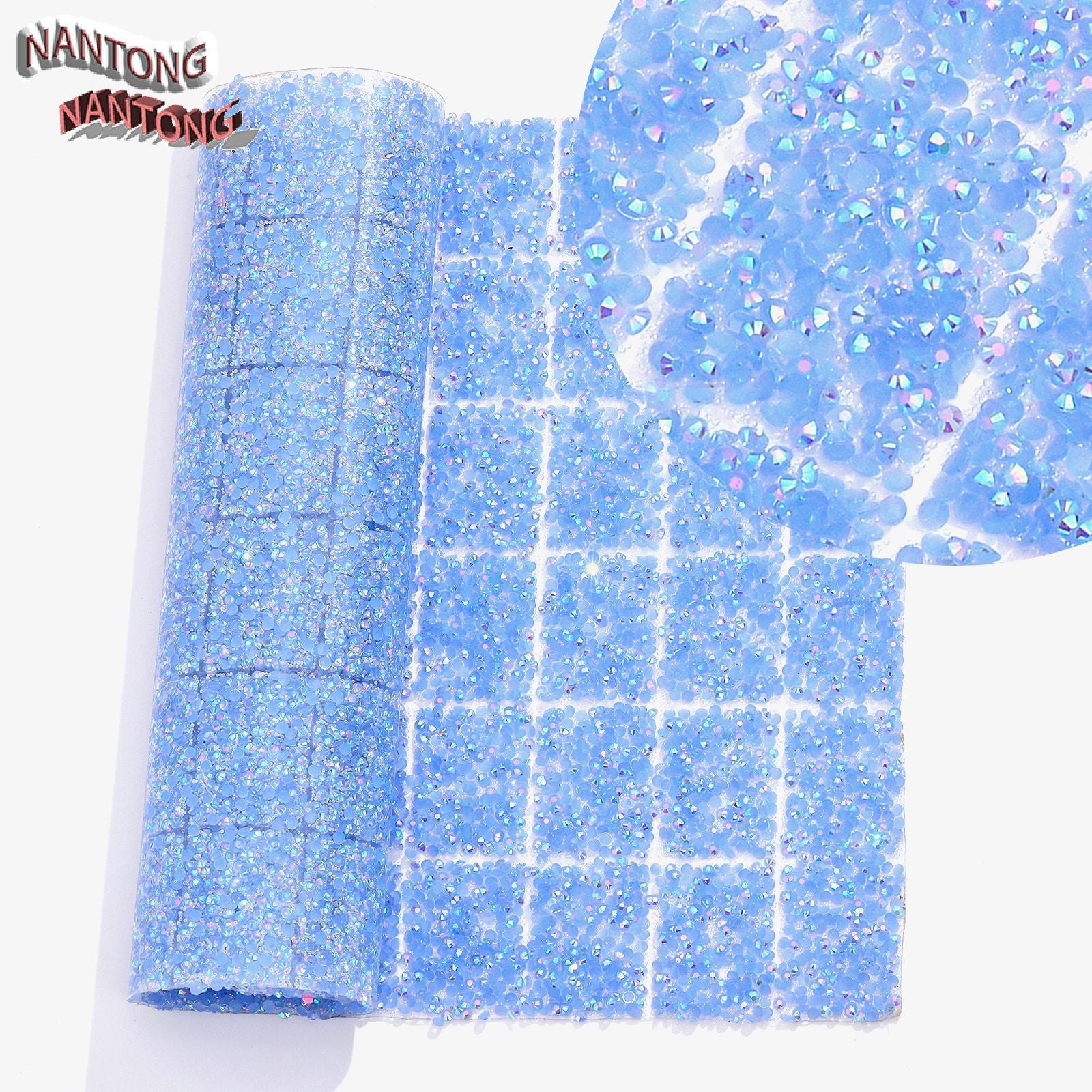 Wholesale Flat bottom round hot-drill hot melt adhesive stickers double-sided square diamond stickers diamond clothing diamond nail table cushion pad can wrap 78pcs pens
