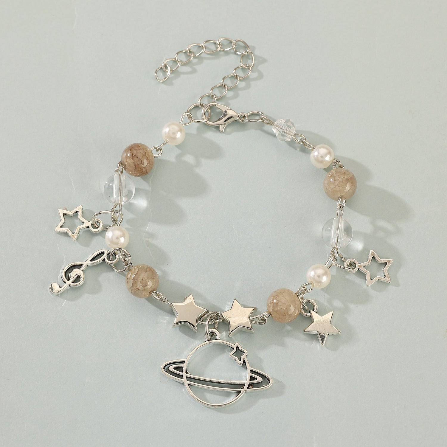 Wholesale Spice Punk Hollow Pentagram  Heart Bracelet