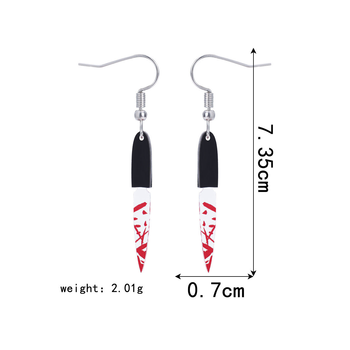 Wholesale  Kitchen Knife Earrings Acrylic Blood Red Horror Masquerade Jewelry Accessory For Women Boutique Resale Gift