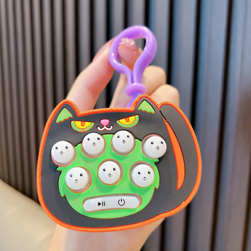 Wholesale Cartoon Hamster Decompression Toy Mini Game Machine Christmas Plastic Keychain