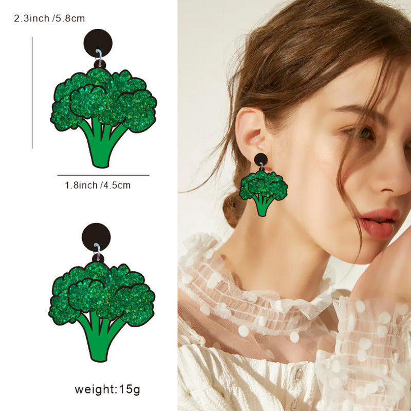 Wholesale Acrylic fruit vegetable Dragon Fruit  earrings