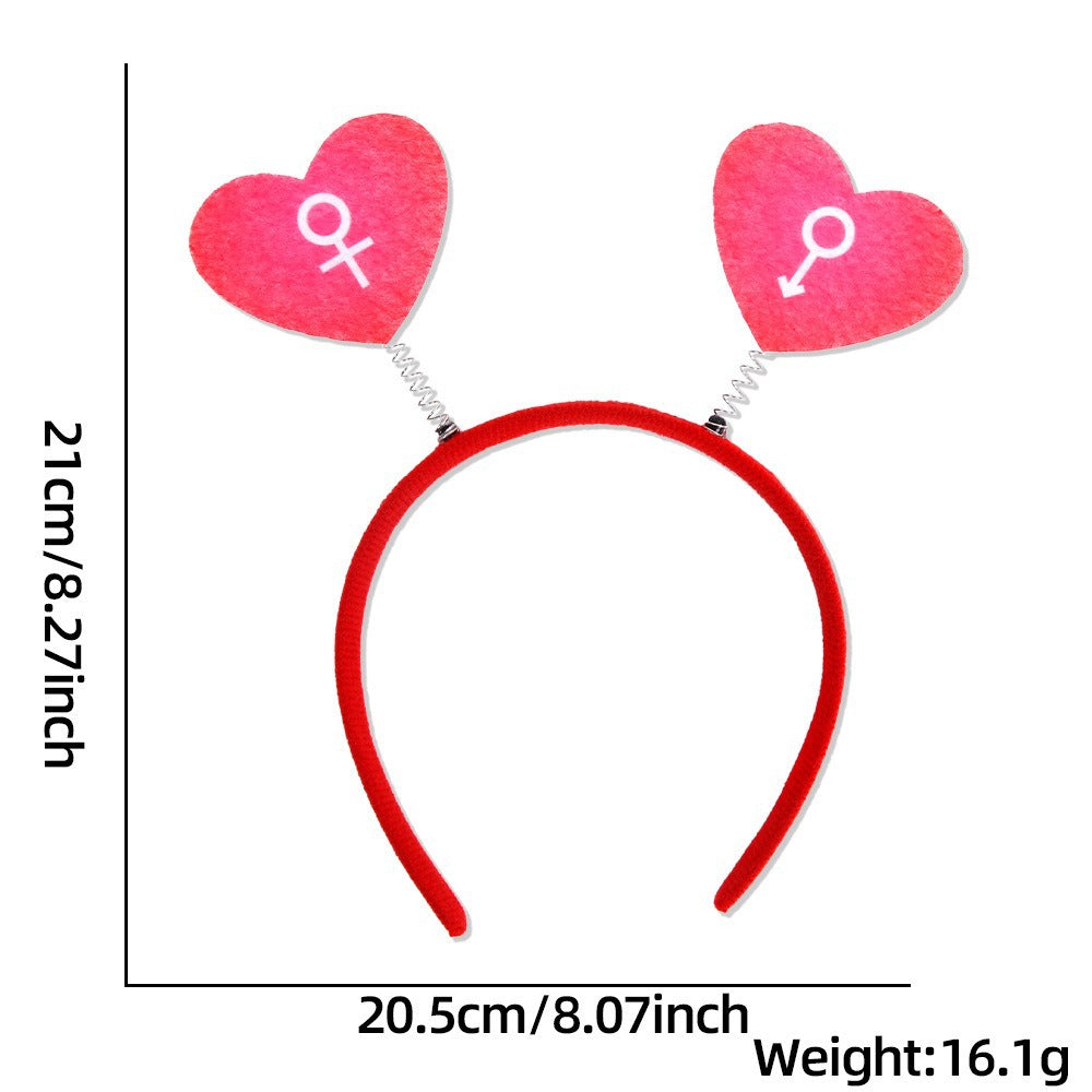 Wholesale 10pcs valentine's day love key hairband romantic party decoration hairpin letter headband hair accessories