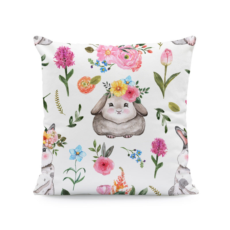 Wholesale Easter Rabbit Egg Flannel Printed Pillow Covers