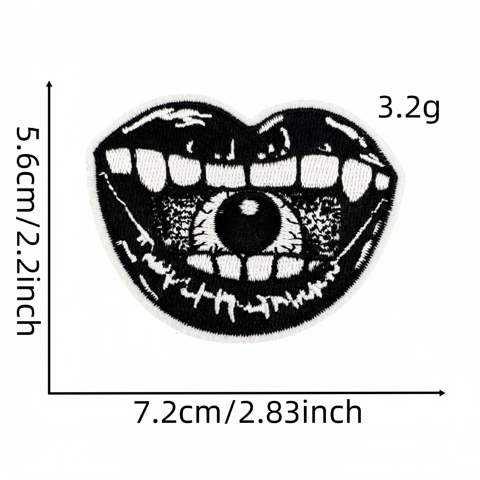 Wholesale Polyester Embroidered Patch Punk Horror Black White Chic DIY Decorative Accessory For Shoes Hats