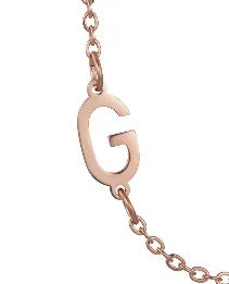 Wholesale 26 Alphabet Gold Up and Down Hole Stainless Steel Necklace