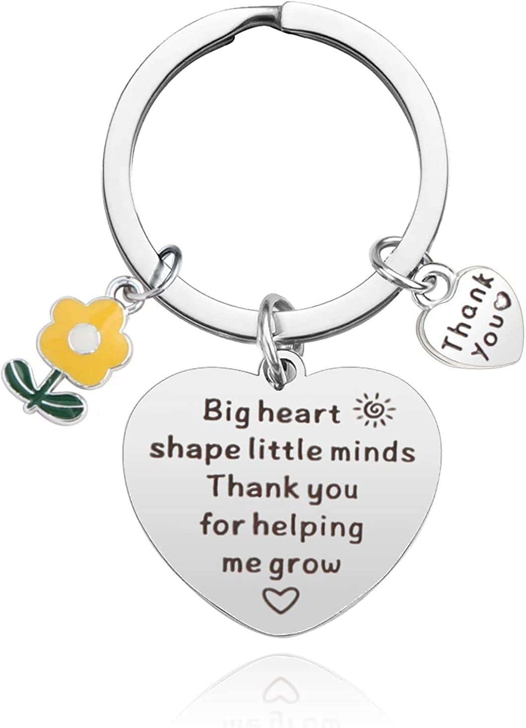 Wholesale Teacher's Day Gift Flower Pendant Heart Stainless Steel Keychains